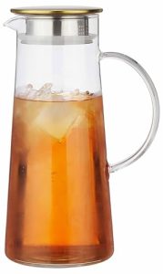 Amazon Basics Borosilicate Glass Jug 1370Ml – Versatile Serving Companion | Ideal For Large Gatherings | Multipurpose Jug | Secure Handle For Easy Pouring | Sleek Modern Design