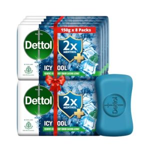 Icy Cool Bathing Soap Bar With 2X Menthol – 150Gm Each (Pack Of 8)