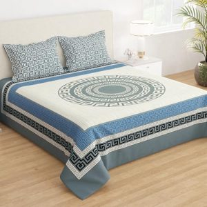 Story@Home Double Bedsheet With Pillow Cover 210 Tc Microfiber 225 X 250 Cm | Ivory, Bodered | Bed Sheet For Queen Size Bed | Bedsheet Double Bed | Microfiber Bed Sheet