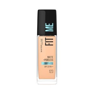 Maybelline New York Fit Me Matte + Poreless Liquid Full Coverage Foundation For All Skin Types,123 Soft Nude|16 Hr Oil Control Full Coverage Foundation For All Skin Types With Spf 22,30 Ml,Pack Of 1