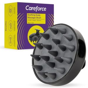 Careforce – The Force Behind Your Health Scalp Massager For Hair Growth Shampoo Scrub Hair Massager Soft Silicone Head Massager Scalp Scrubber Exfoliator,Anti-Dandruff Hair Scalp Massager Brush- Black