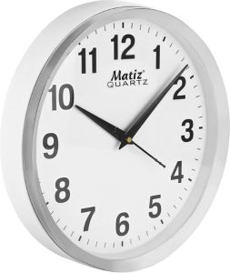 Matiz Analog 20 Cm X 20 Cm Wall Clock(Silver, With Glass, Standard)