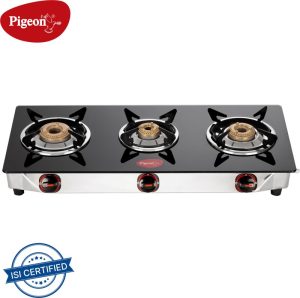 Pigeon Popular Cooktop Glass Manual Gas Stove(3 Burners)