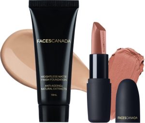 Faces Canada Lip & Face Combo – Buff Nude + Weightless Foundation (Natural)(2 Items In The Set)