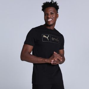 Puma Printed Men Crew Neck Black T-Shirt