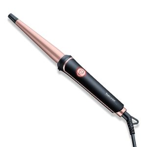 Beurer 37 Watts Professional Curling Tongs, 13-25 Mm With Conical Heating Element For Styling Soft, Shiny Salon-Like Curls, Ceramic Keratin Coating, 3 Years Warranty, Black