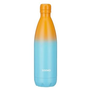 Amazon Brand – Solimo Stainless Steel Insulated Cola Dual Colour Bottle (1000Ml) | Superior Durability | 100% Food-Safe | Leak Proof | Bpa-Free Cap (Orange & Blue)