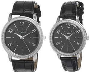 Amazon Brand – Symbol Unisex Faux Leather Analog Black Dial Watch-Amz-Dw-C-Sp1D, Band Color-Black