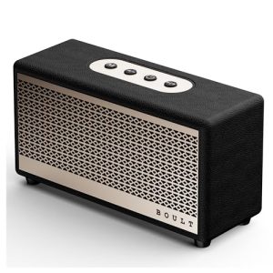 Boult Newly Launched Retroamp Z30 With 30W Bluetooth Speaker With Dual Dynamic Drivers, 10Hrs Playtime, Rugged Leather Body, Type-C Charging, Fm/Aux/Usb Modes, Bt 5.3 Portable Speaker (Vintage Gold)