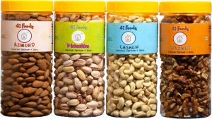 41 Foods Combo Pack Of 600Gm Pistachios, Walnuts, Almonds, Cashews(4 X 150 G)