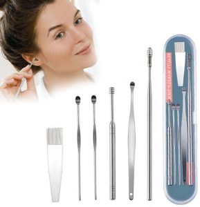 Jm Seller Ear Wax Cleaner Ear Cleaning Tools Kit Stick Set Spring Curette Earwax Remover(6 G, Set Of 6)