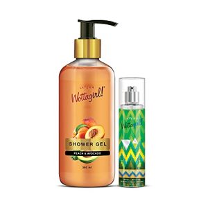 Layer’R Wottagirl Combo | Peach & Avocado Shower Gel | Non-Toxic And Paraben Free | For Women, 300Ml With Spell Bound Body Splash, 60 Ml