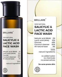 Brillare Salicylic & Lactic Acid , Acne Prone Skin, 100% Natural Facewash Face Wash(100 Ml)