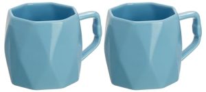 Amazon Brand – Solimo Ceramic Coffee Mugs | 100% Food Grade | Microwave Safe (380 Ml, Set Of 2, Sky Blue)