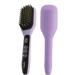 Lifelong Hair Straightener Comb | 1 Year Warranty | Hair Straightener Brush For Women, Hair Straightener Brush With Keratin Ceramic Bristles, Thermoprotect, Suitable For All Hair Type (Lavender)