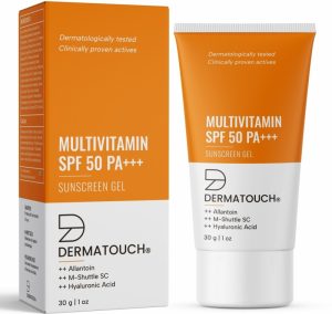 Dermatouch Sunscreen – Spf 50 Pa+++ Multivitamin Gel | Uva-Uvb Protection | Zero White Cast(30 G)