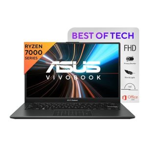 Asus Vivobook Go 14, Amd Ryzen 3 7320U, Thin And Light Laptop, 14″ (35.56 Cm) Fhd, (8 Gb Ram/512Gb Ssd/Windows 11/Office 2021/42Whr /Black/1.38 Kg), E1404Fa-Nk325Ws