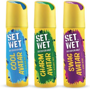 Set Wet Cool, Charm And Swag Avatar Deodorant Spray  –  For Men(450 Ml, Pack Of 3)