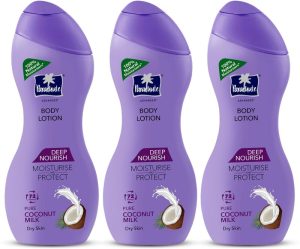 Parachute Advansed Deep Nourish Body Lotion, With Pure Coconut Milk, 72H Moisturization 250Ml X 3(750 Ml)