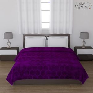 Status Contract Mink Blanket | Double Bed Ac Blanket |Skin-Friendly, Lightweight & Super Soft Blanket 2.2 Kgs- 220 X 215 Cms (Violet)