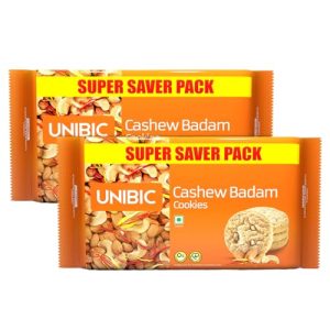 Unibic Cashew Badam Cookies, 500G (Pack Of 2) | Nutty Goodness In Every Bite | Your Favourite Teatime Snack | 1 Kg