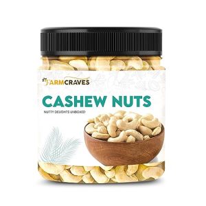 Farmcraves Premium Whole Cashews – 500 G | Healthy & Nutritious Dry Fruit Snack | Gluten Free & Plant Based Protein | Premium Kaju Nuts | Whole Crunchy Cashews