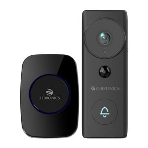 Zebronics Vdb200 Smart Wireless Video Doorbell With 1080P Full Hd, Pir Motion Detection, Splash Proof, Night Vision, 2 Way Talk, Msd, Call Alert, Tamper Alarm, 24/7 Live Monitoring, 60 Chime Tones