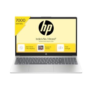 Hp 15, Amd Ryzen 5 7520U, 16Gb Ddr5, 512Gb Ssd, (Win 11, Office 21, Silver, 1.59Kg), Anti-Glare, Micro-Edge, 15.6-Inch(39.6Cm), Fhd Laptop, Amd Radeon Graphics, 1080P Fhd Camera, Backlit Kb, Fc0156Au