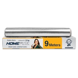 Homefoil 9 M Embossed Aluminium Foil | 12 Micron Thickness | Premium Quality | Keeps Food Fresh Always | Perfect For Food Wrapping, Packing, Storing And Serving (Pack Of 1)