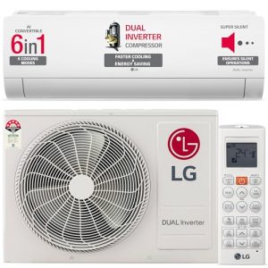 Lg 1 Ton 4 Star Dual Inverter Split Ac (Copper, Ai Convertible 6-In-1 Cooling, 4 Way Swing, Hd Filter With Anti-Virus Protection, Faster Cooling & Energy Saving, 2024 Model, Ts-Q13Jnye, White)