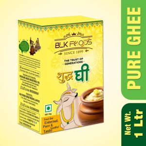 Blk Foods Pure Ghee 1 L | Rich In Texture (Danedar) | No Artificial Color Or Fragrance Ghee 1 L Tetrapack