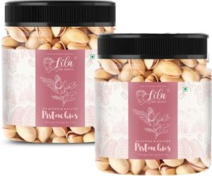 Lila Dry Fruits Salted Pista 500*2 Gms Jar | Namkeen Pista 500*2 Gms Jar Pistachios(2 X 500 G)