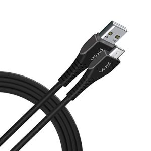 Ptron Usb-A To Micro Usb 2.4A Fast Charging Cable Compatible With Android Phones/Tablets, 480Mbps Data Transfer Speed, Made In India, Solero M241 Tangle-Free Usb Cable (Round, 1M, Black)