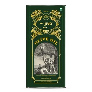 Jivo Extra Virgin Olive Oil 5 Litre | Contains Vitamin E | Low In Saturated Fat | Natural And Cold Pressed Cooking Oil, For Dressings, Salad And Soups, Dips & Marinades (Pack Of 1 (5L Tin)