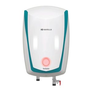 Havells Instanio 10 Litre Storage Water Heater (Geyser) | Color Changing Temp Sensing Led Indicator | Anti Rust Tank | Warranty: 5 Year On Tank | High Rise Compatible (White Blue)