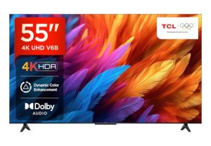 Tcl 139 Cm (55 Inches) Metallic Bezel-Less Series 4K Ultra Hd Smart Led Google Tv 55V6B (Black)