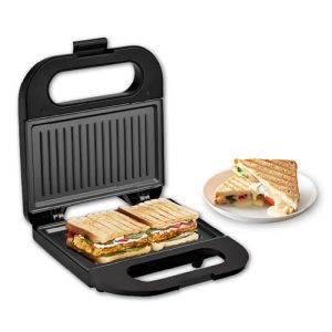 Milton Royal Express 800W Toaster Griller Sandwich Maker | Auto Cut Off | Non-Stick Fixed Grill Plates | Easy Clean | Power Indicators | 1 Year Manufacturer Warranty – Black