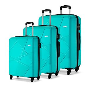 Safari Pentagon 3 Pc Set 55, 65 & 75 Cms- Small, Medium & Large Polypropylene (Pp) Hard Sided 4 Wheels 360 Degree Rotation Luggage Set/Speed_Wheel Suitcase Set/Trolley Bag Set (Cyan Blue)