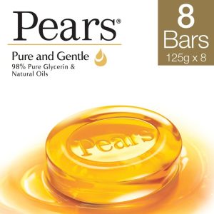 Pears Pure & Gentle Soap Bar ,Paraben-Free For Soft Skin(8 X 125 G)