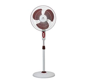 Havells 400Mm Pedestal Fan | Three Speed Control | Strong & Stable Base | Jerk Free Oscillation, Smooth Swing Operation | 2 Year Warranty | Twin Colour Design : White & Red | Accelero