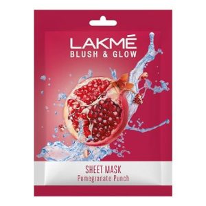 Lakmé Blush & Glow Pomegranate Sheet Mask, Soothing, Hydrating, 25 Ml