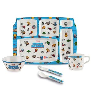 Cello Kidzbee Pentameal Super Hero Melamine Meal Set For Kids, Set Of 5, Blue | Bpa Free And Food-Grade Material | Attractive And Kidfriendly Designs | Break Resistant & Durable Set