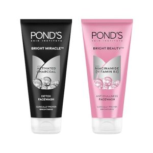 Pond’S Bright Beauty Anti-Dullness Facewash With Vitamin B3, 200Gm + Ponds Bright Miracle Detox Facewash With 10X Power Of Charcoal, 200Gm