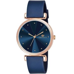 Crestello Blue Silicone Strap Analog Wrist Watch For Women (Blue Dial) | Cr-Ck137-Blue