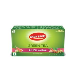 Wagh Bakri Green Tea Shudh Kahwa Tea Bag, 25 Tea Bag*2.5G, 62.5 Grams