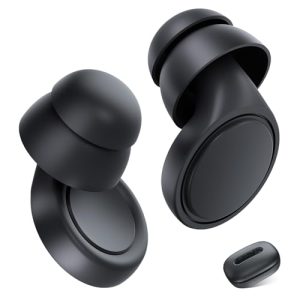 Peatop Ear Plugs Ultra-Comfortable Reusable Noise-Cancelling Earplugs, Washable Silicone Swimming Ear Plugs, Earplugs For Sleeping, Deep Learning Focus, Travel And Noise Sensitive Users(Q25) (Black-002)