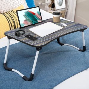 Mithila Foldable Multipurpose Table Wood Portable Laptop Table(Finish Color – Black, Pre Assembled)