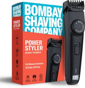 Bombay Shaving Company Flash Charging Men Beard Trimmer 120 Min  Runtime 38 Length Settings(Black)