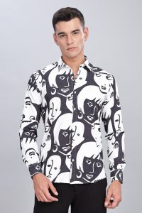 Ragee Men Printed Casual Black Shirt