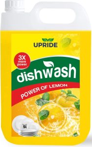 Upride Lemon Dish Wash Gel For Cleansing Stains, Oil, Grease And Bacteria Dish Cleaning Gel(Lemon, 5 L)